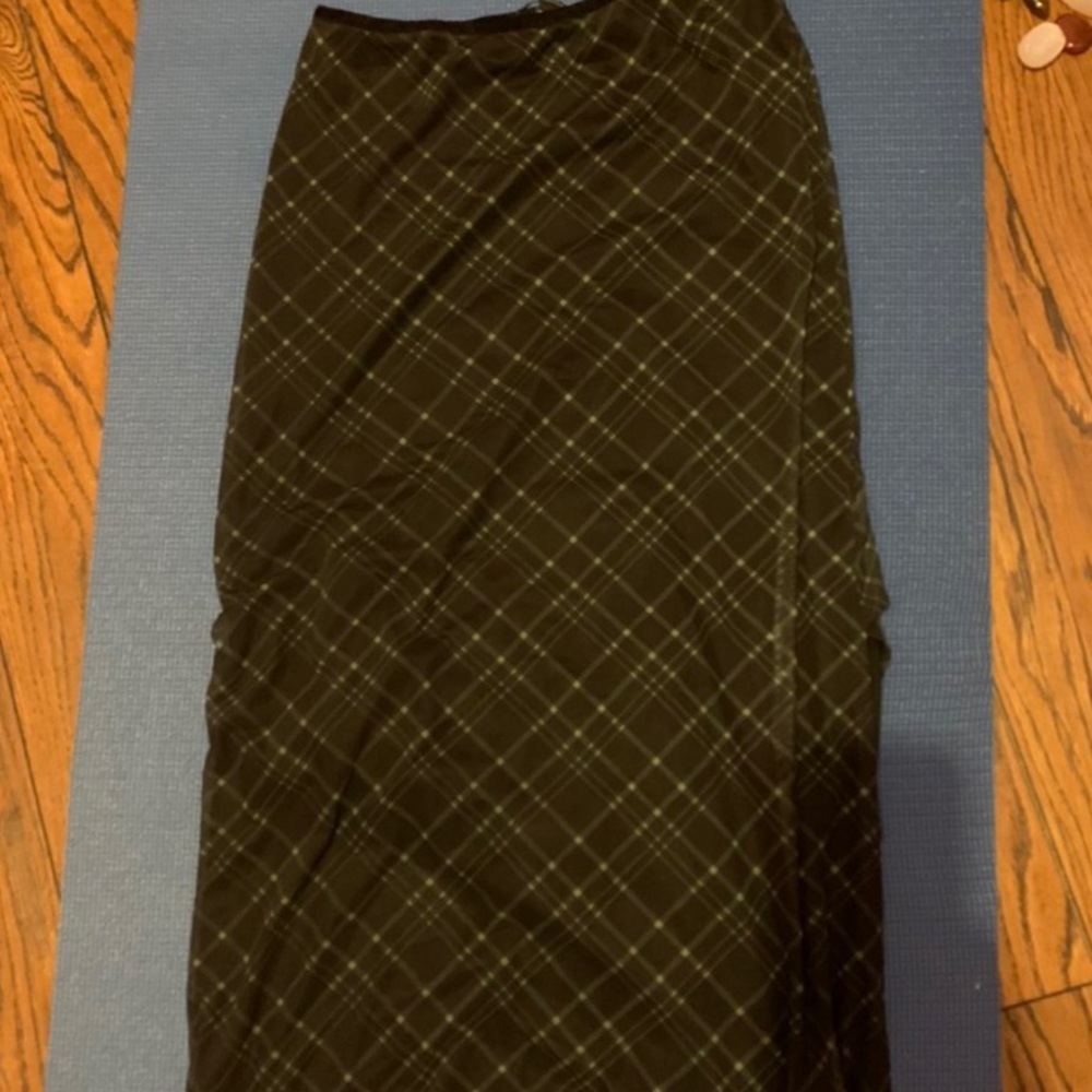 green plaid skirt